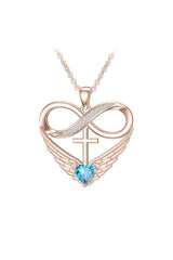 Cubic Zirconia Infinity Cross Heart Pendant Necklace