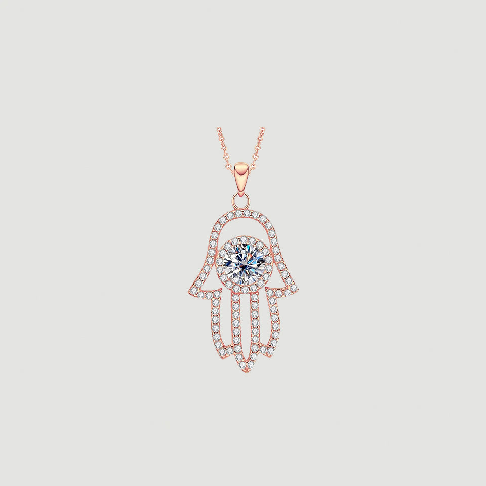 Evil Eye Hamsa Hand Pendant Necklace