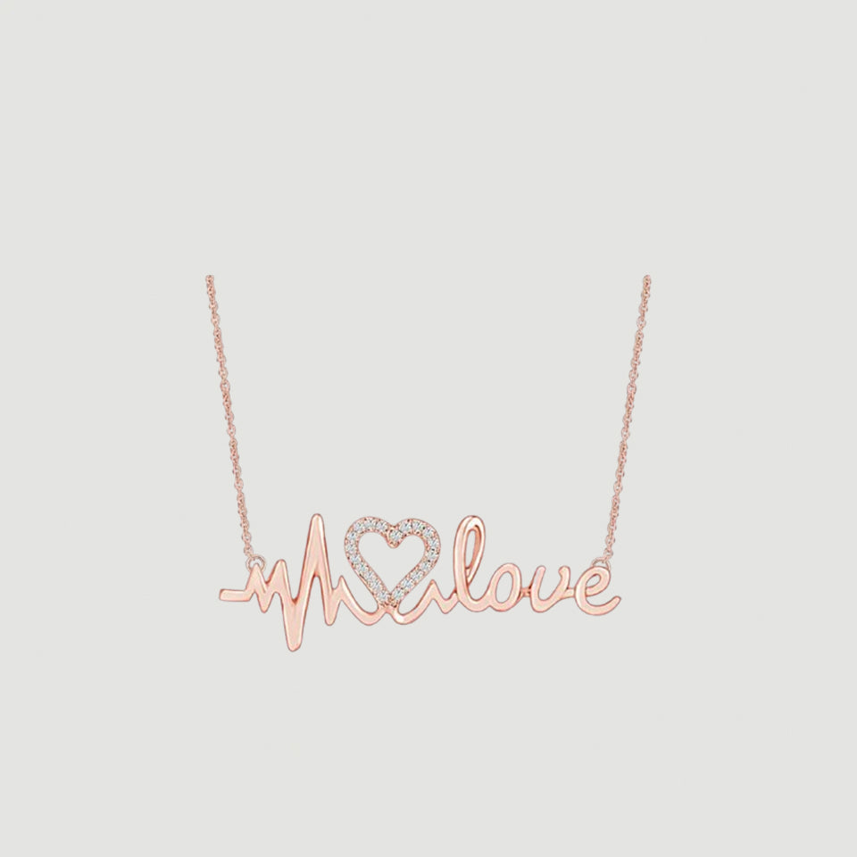 Love Heartbeat Pendant Necklace