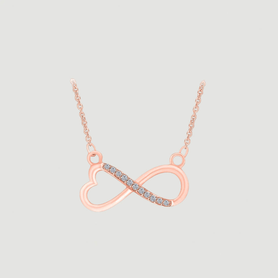 Sideway Infinity Heart Pendant Necklace