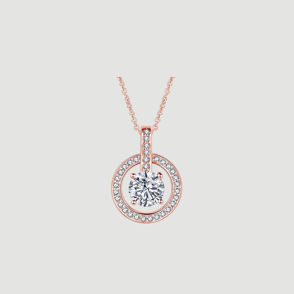 Dazzling Halo Solitaire Pendant Necklace