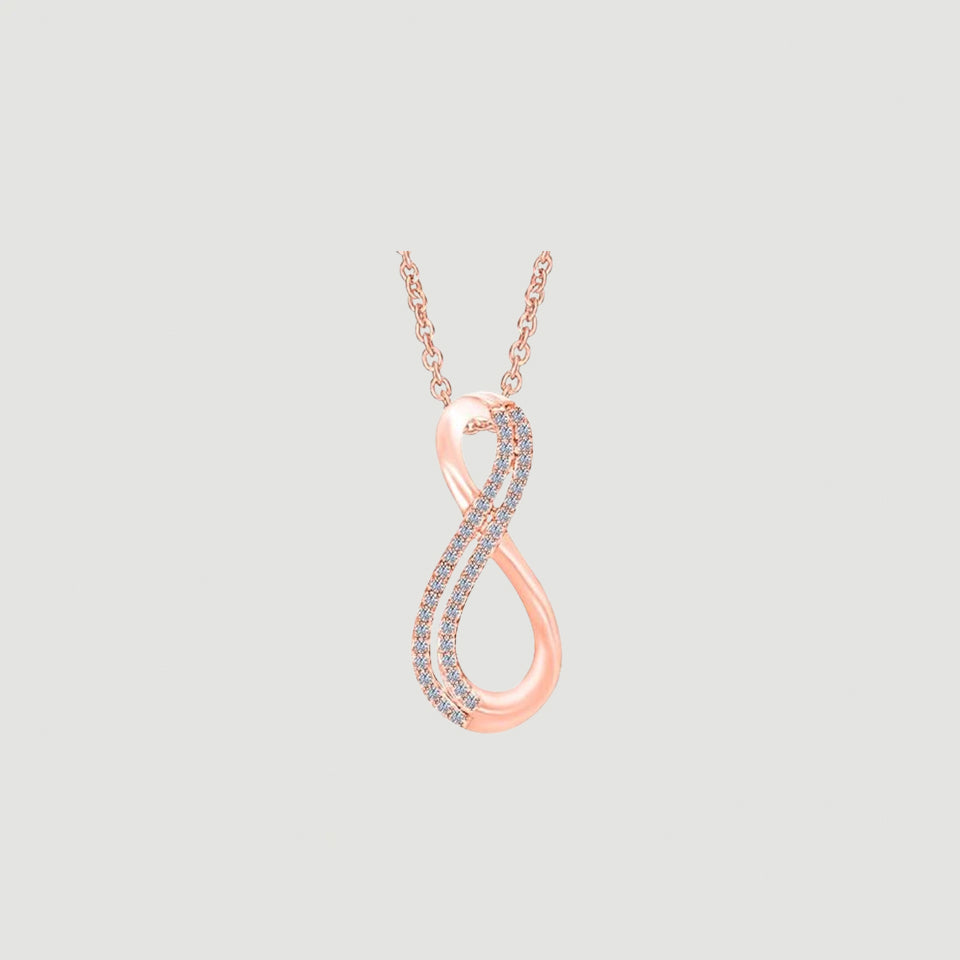 Double Row Infinity Pendant Necklace