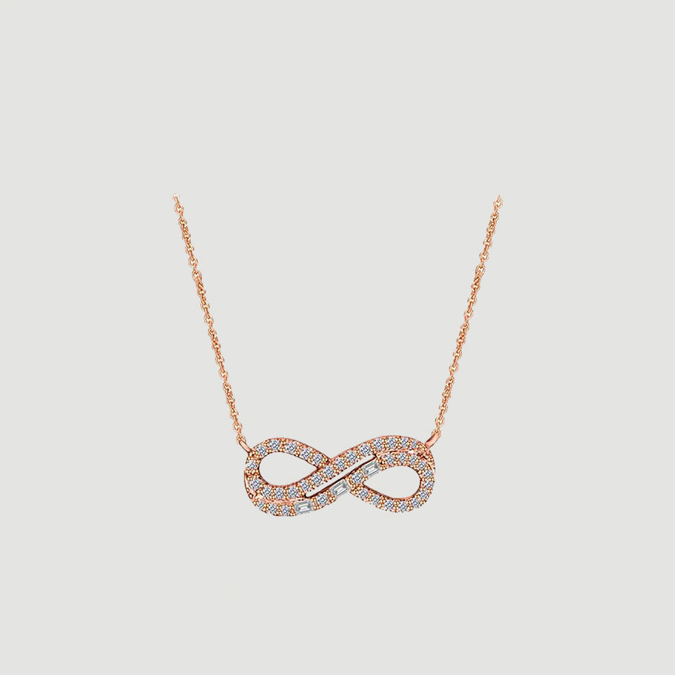 Moissanite Double Row Infinity Pendant Necklace