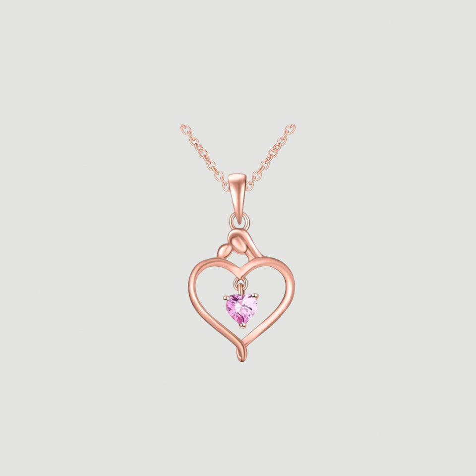 Mom Baby Heart Pendant Necklace