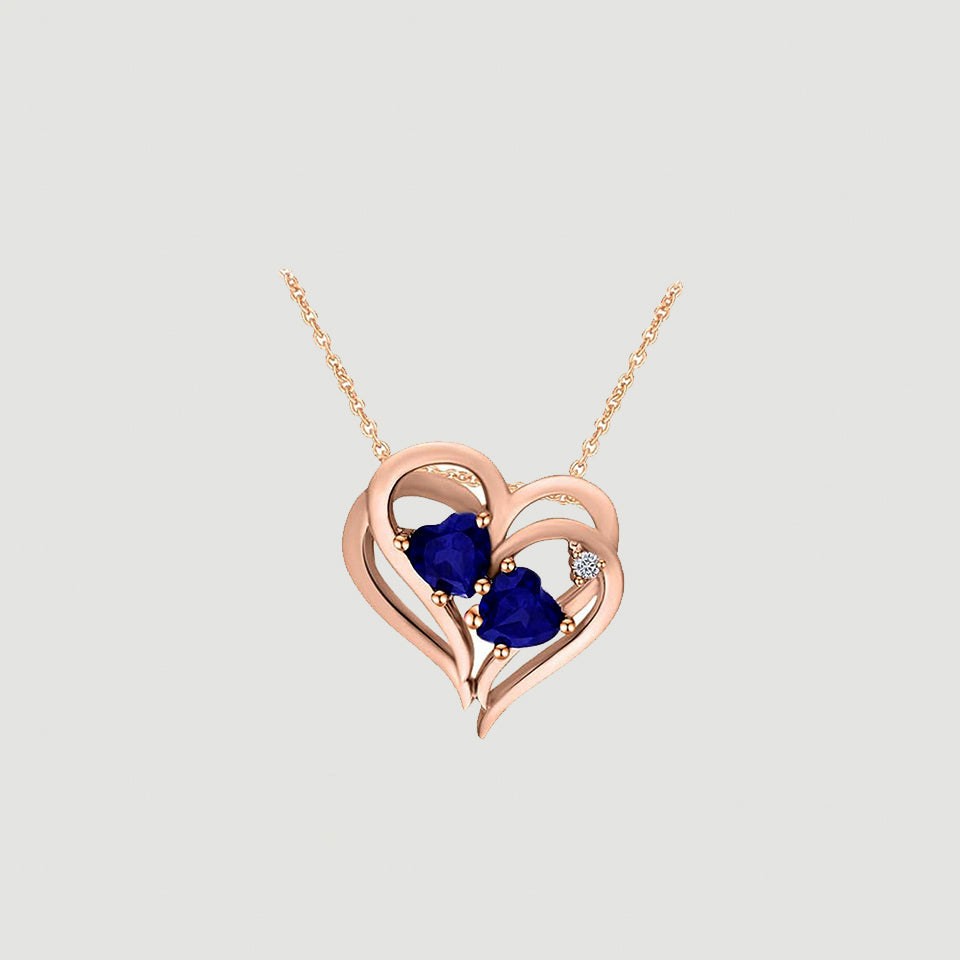 Heart-Shape Double Heart Pendant Necklace