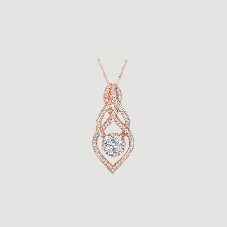 Swirl Infinity Teardrop Pendant Necklace