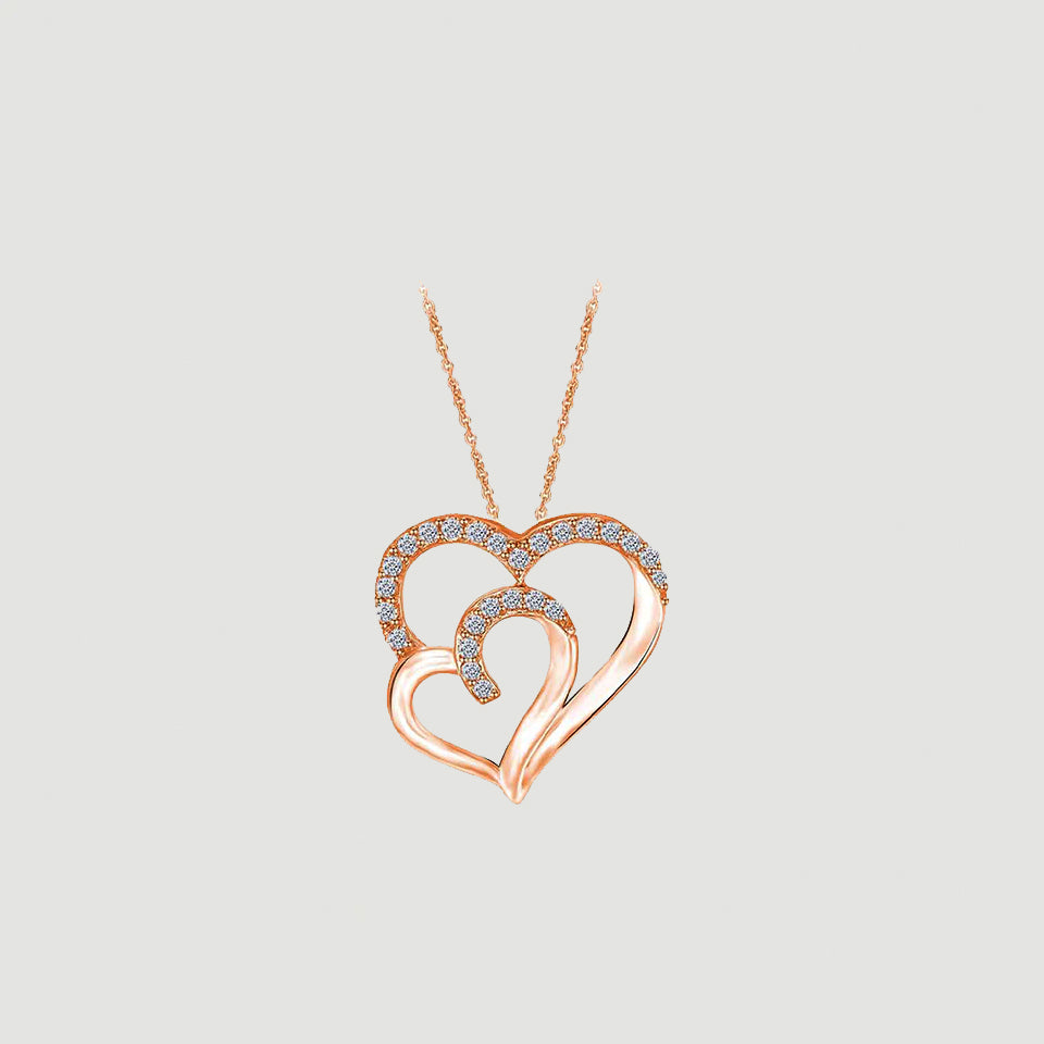 Moissanite Double Heart Pendant Necklace