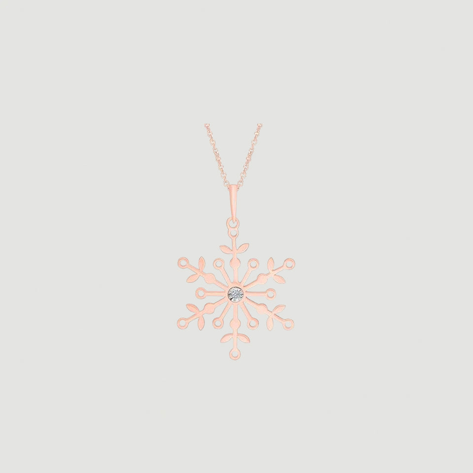 Solitaire Snowflake Pendant Necklace