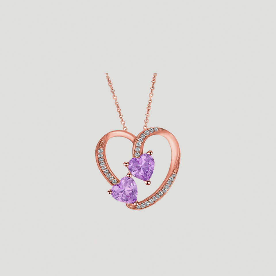 Pink Sapphire Moissanite Heart Pendant Necklace