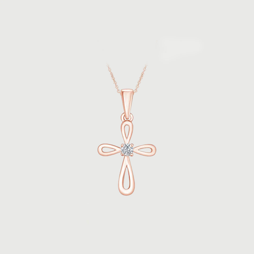 Infinity Open Cross Pendant Necklace