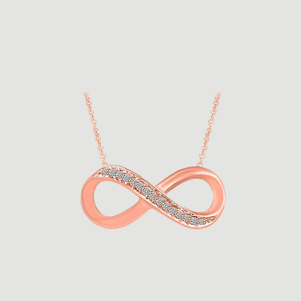 Pave set Infinity Pendant Necklace