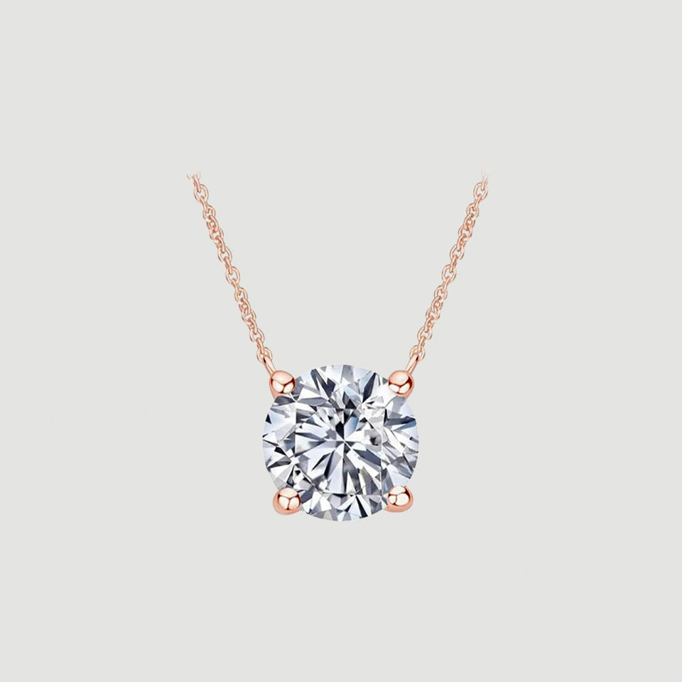 Round Solitaire Pendant Necklace