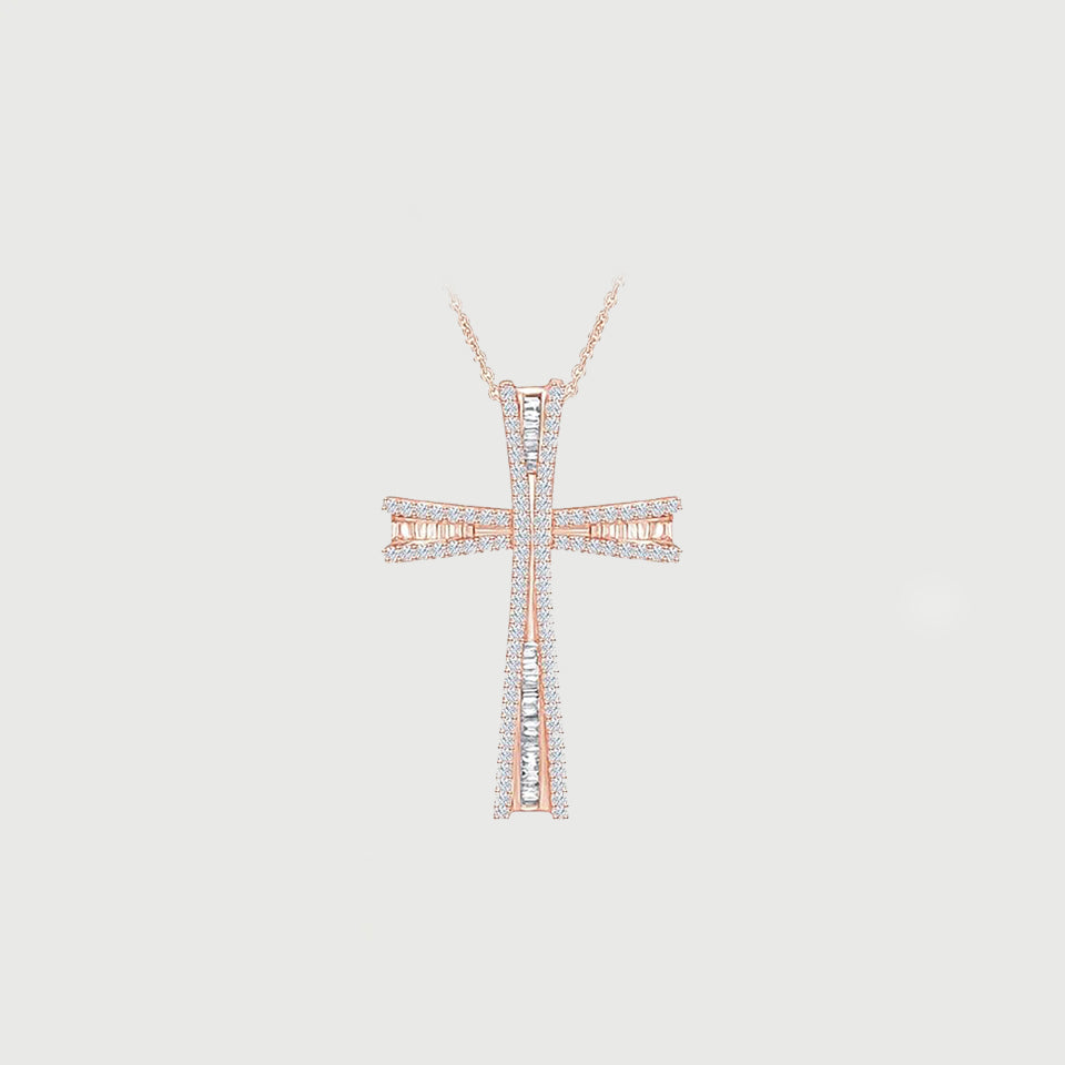 Flared Cross Pendant Necklace