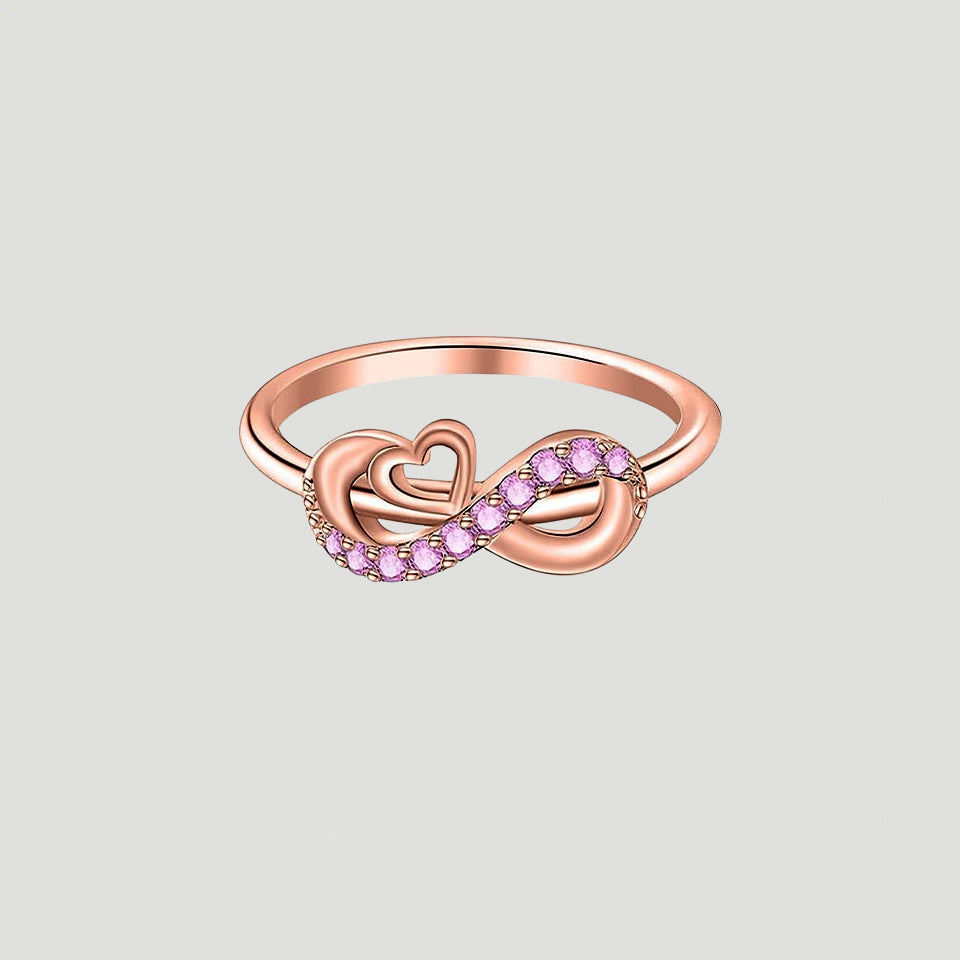 Rainbow Infinite Heart Ring