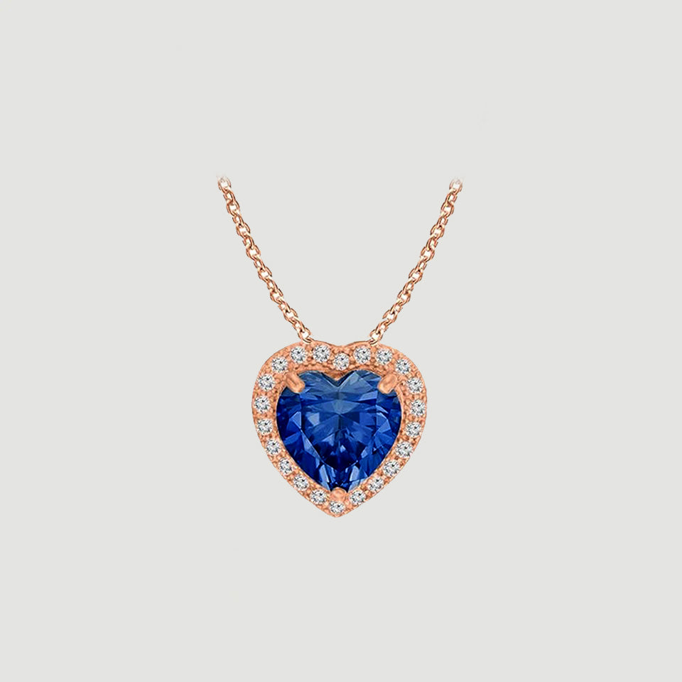 Love Heart Birthstone Pendant Necklace