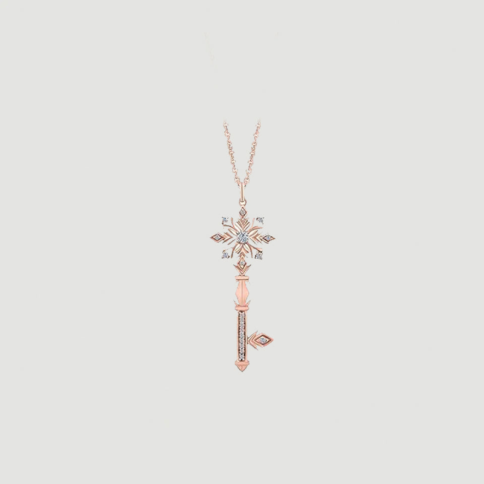 Snowflake Key Pendant Necklace