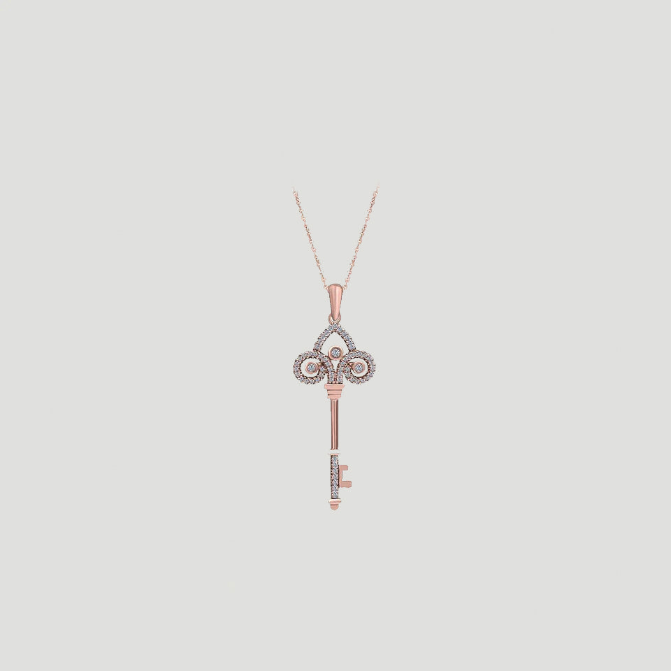 Crown Key Pendant Necklace