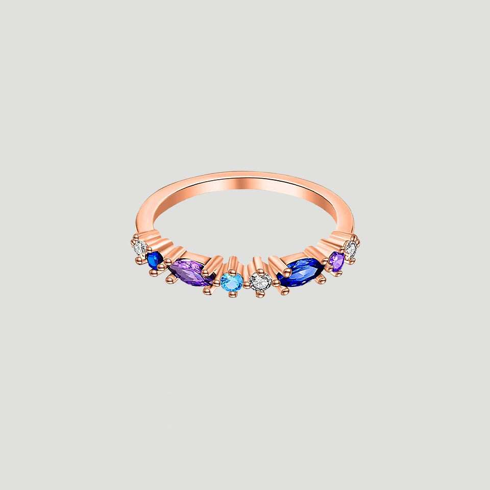 Gemstone Marquise and Round Stackable Ring