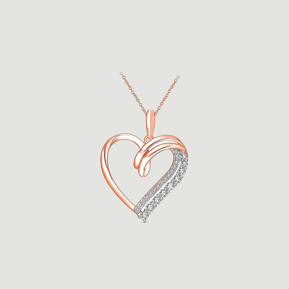 Round Looping Heart Pendant Necklace