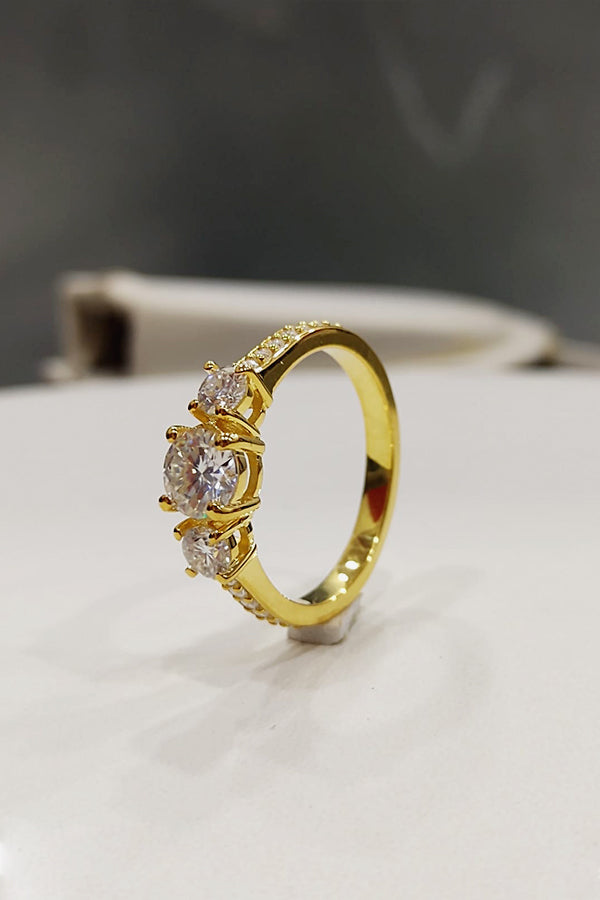 Channel Set Three-Stone Engagement Ring