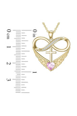 Cubic Zirconia Infinity Cross Heart Pendant Necklace