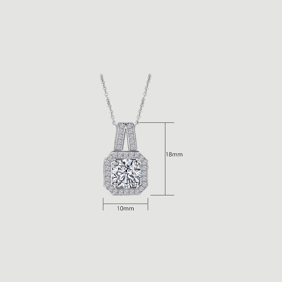 Cushion Cut Halo Pendant Necklace