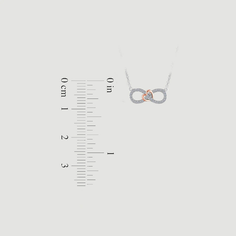 Sideways Infinity Heart Pendant Necklace