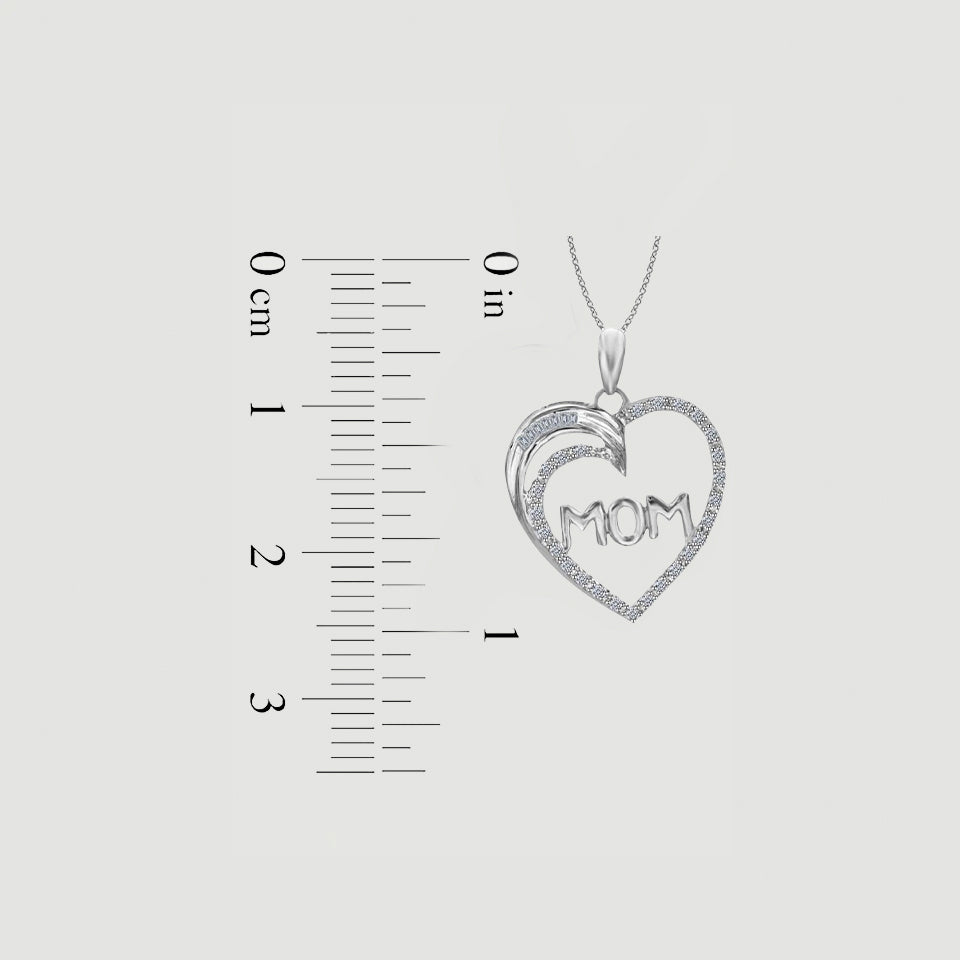 Mom Heart Pendant Necklace