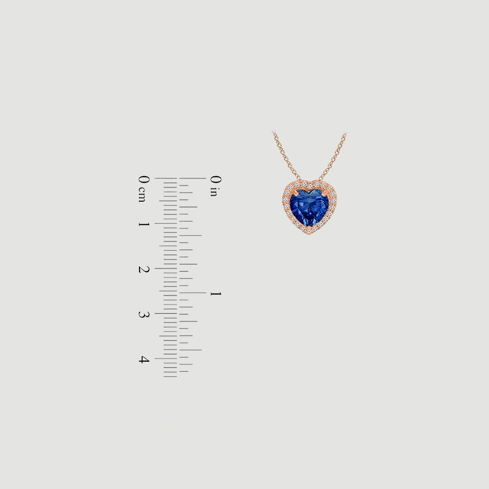 Love Heart Birthstone Pendant Necklace