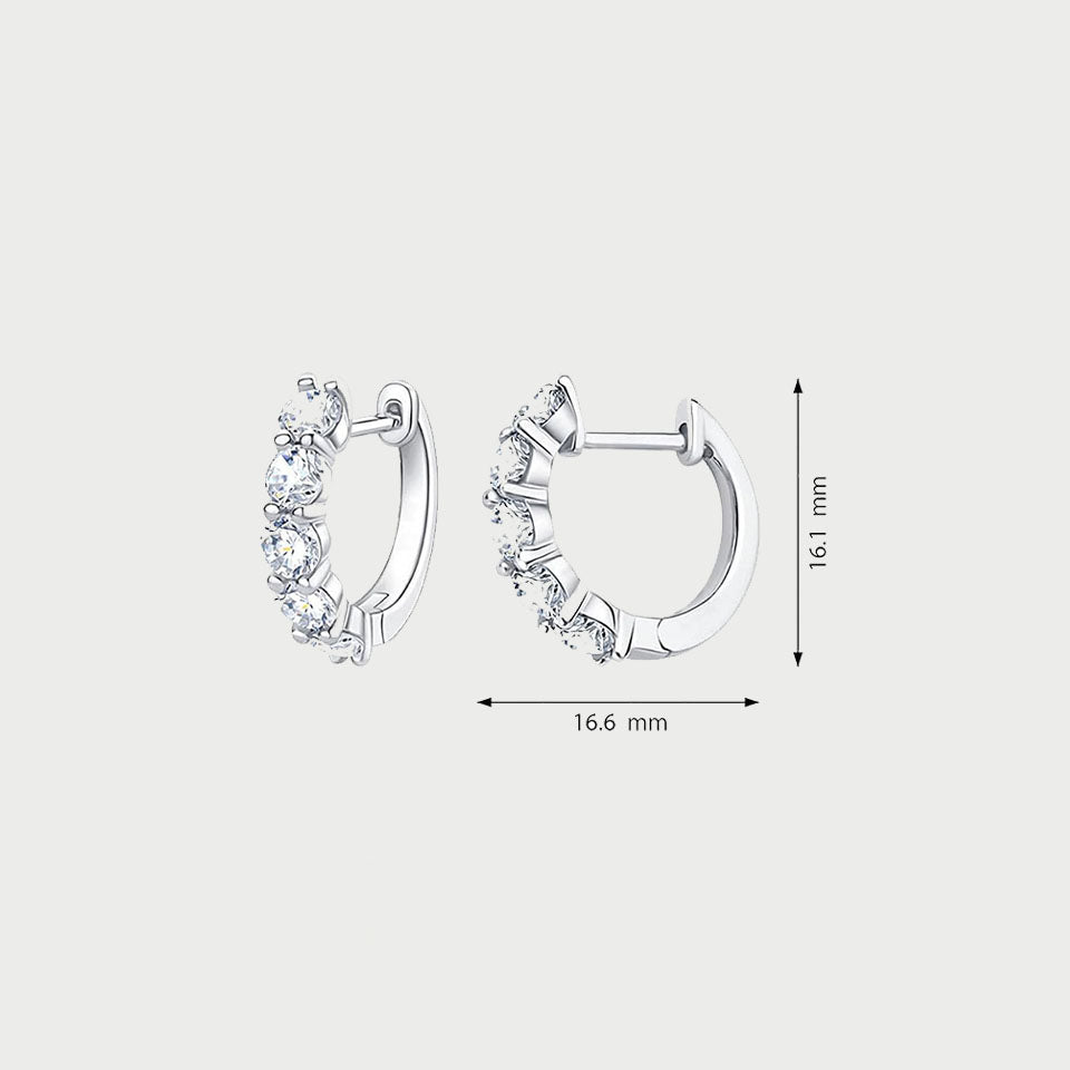 Moissanite Diamond Hoop Earrings