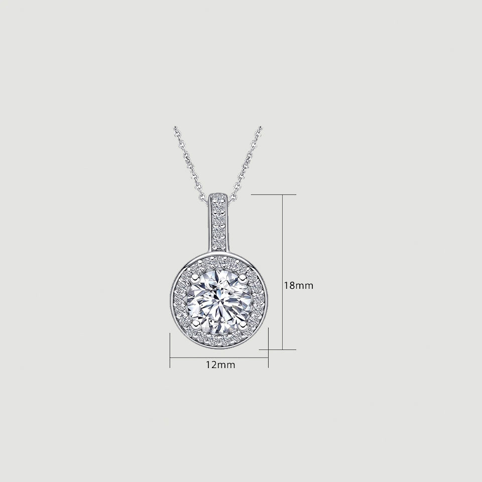 Round Halo Pendant Necklace