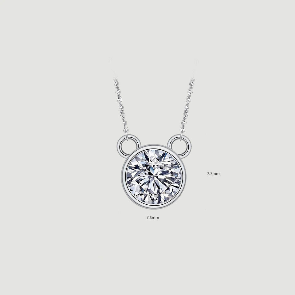 Round Bezel Pendant Necklace