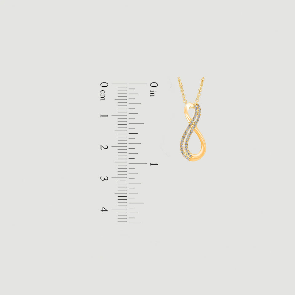 Double Row Infinity Pendant Necklace