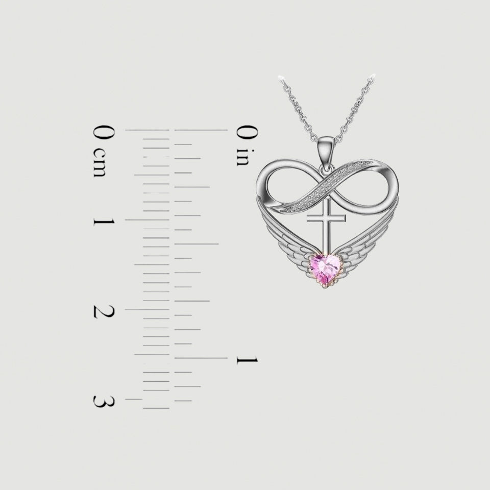 Cubic Zirconia Infinity Cross Heart Pendant Necklace