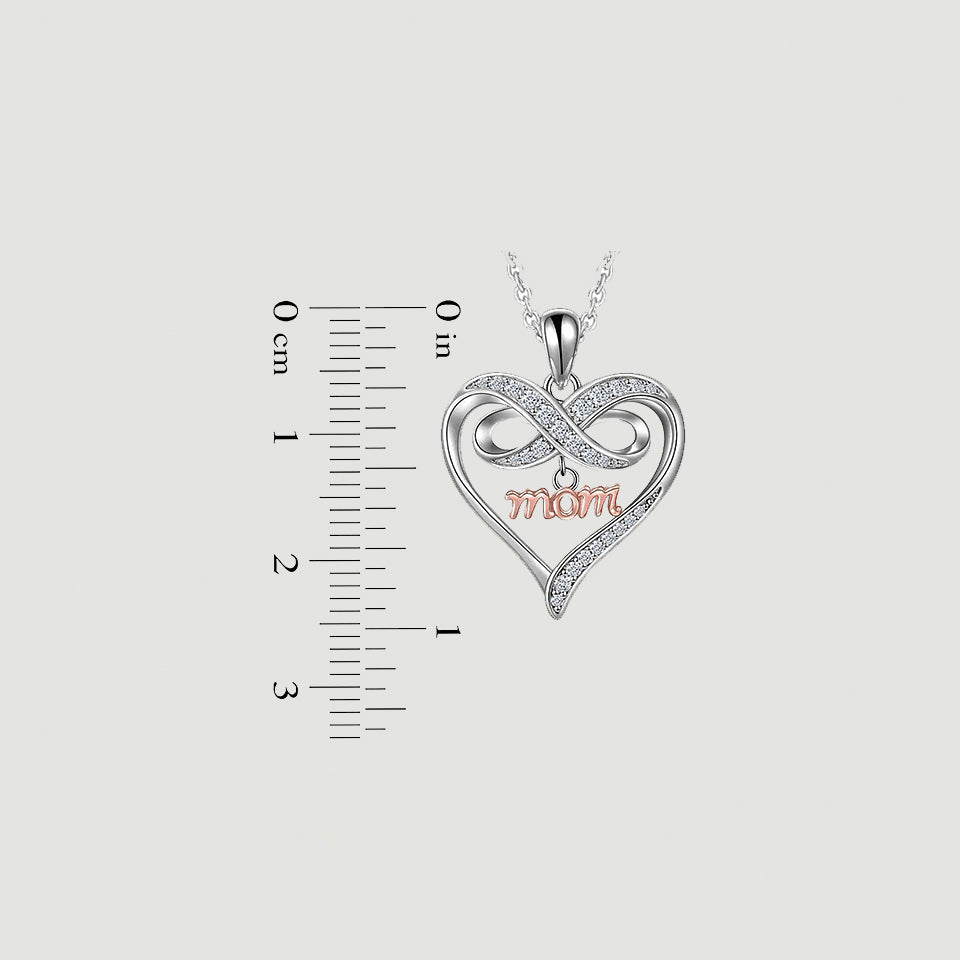 Infinty Heart Mom Pendant Necklace