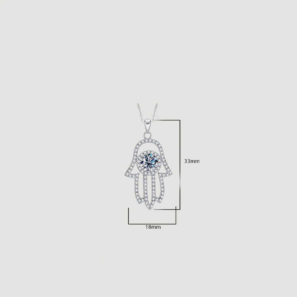 Evil Eye Hamsa Hand Pendant Necklace