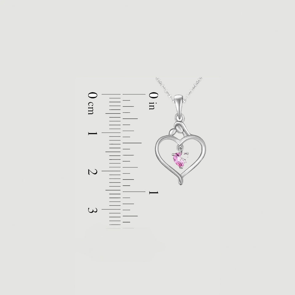 Mom Baby Heart Pendant Necklace