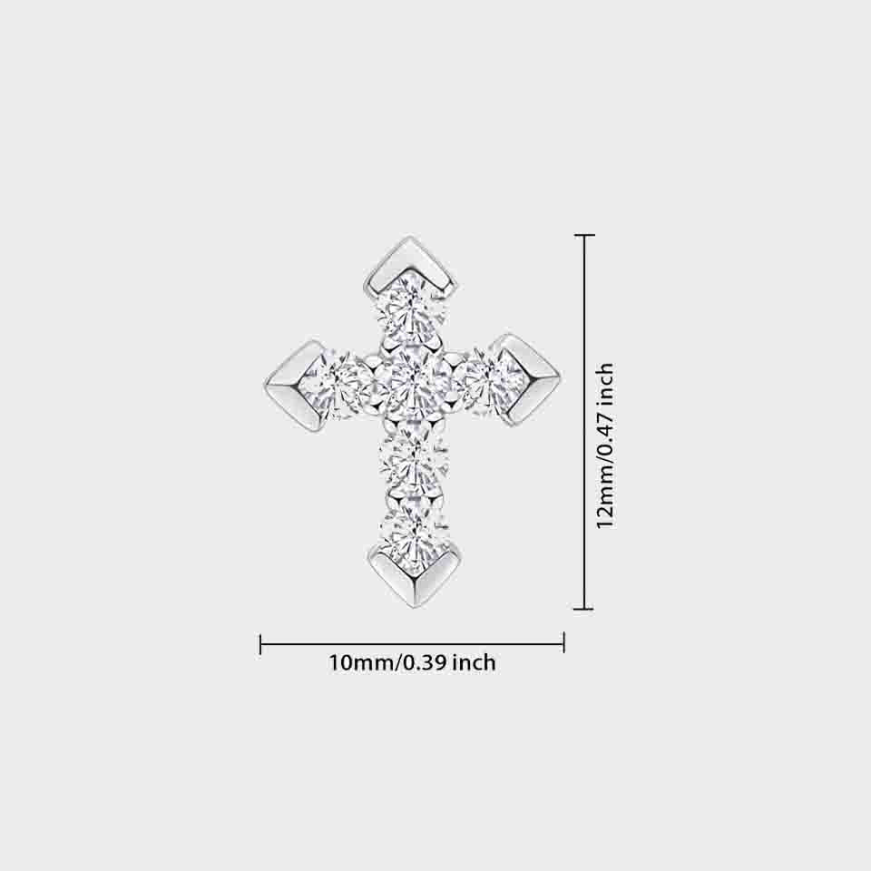 Moissanite Diamond Cross Stud