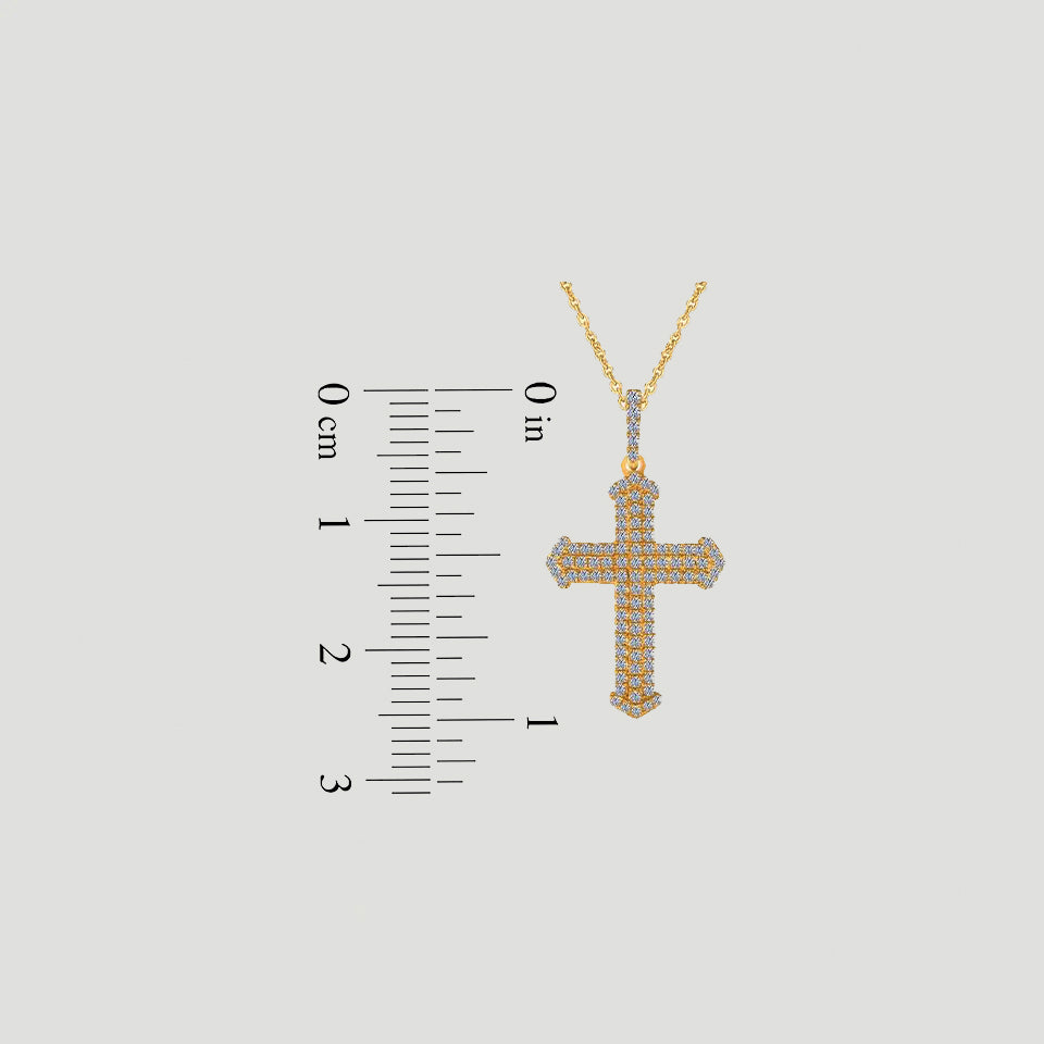 Multi-Row Cross Pendant Necklace