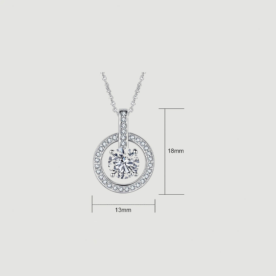 Dazzling Halo Solitaire Pendant Necklace