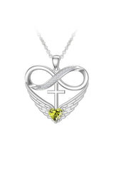 Cubic Zirconia Infinity Cross Heart Pendant Necklace