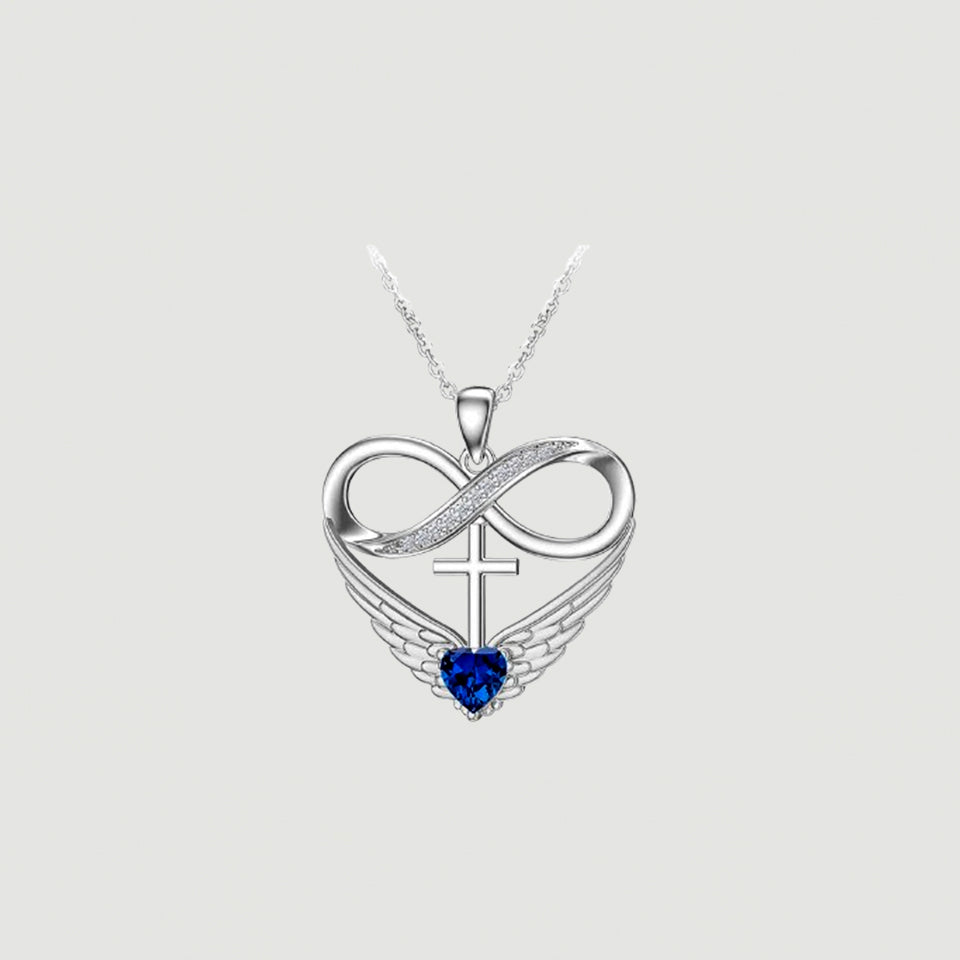 Cubic Zirconia Infinity Cross Heart Pendant Necklace