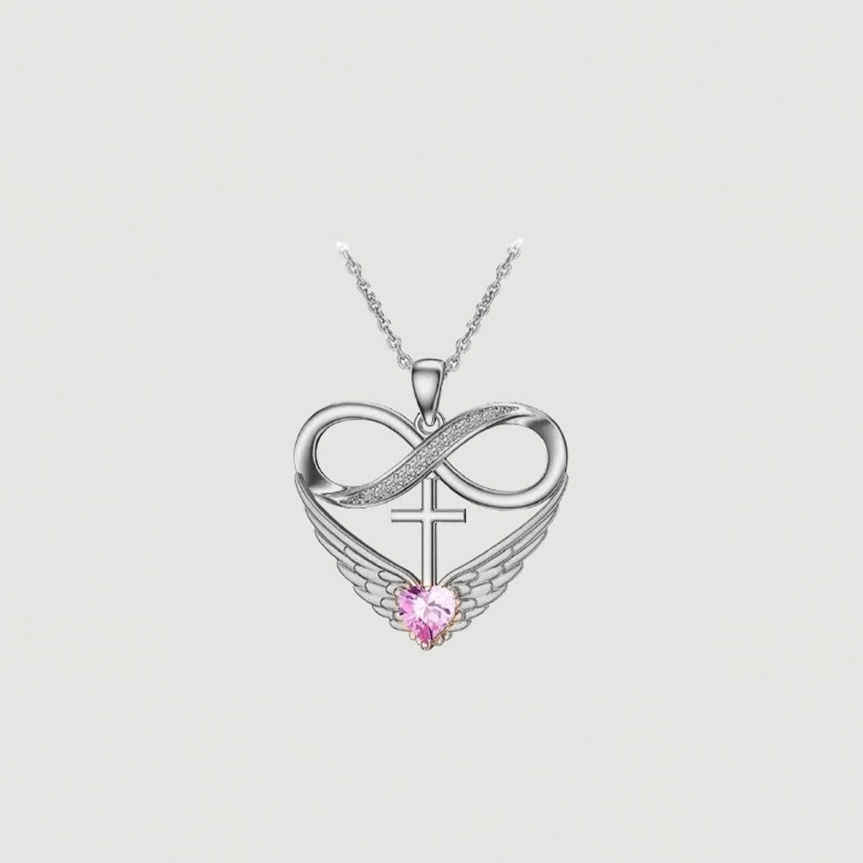 Cubic Zirconia Infinity Cross Heart Pendant Necklace