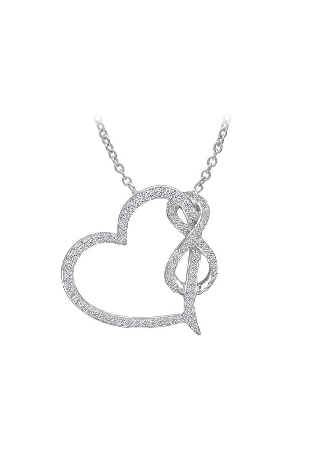 Love Heart Infinity Pendant Necklace