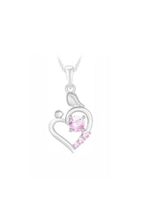 Child with Mom Heart Pendant Necklace