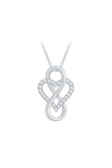 Moissanite Diamond Heart Infinity Pendant Necklace