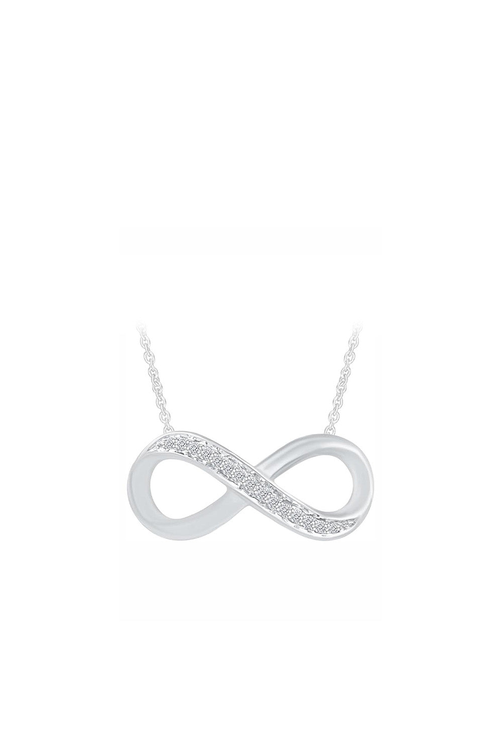 Pave set Infinity Pendant Necklace