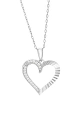 Open Half Heart Pendant Necklace