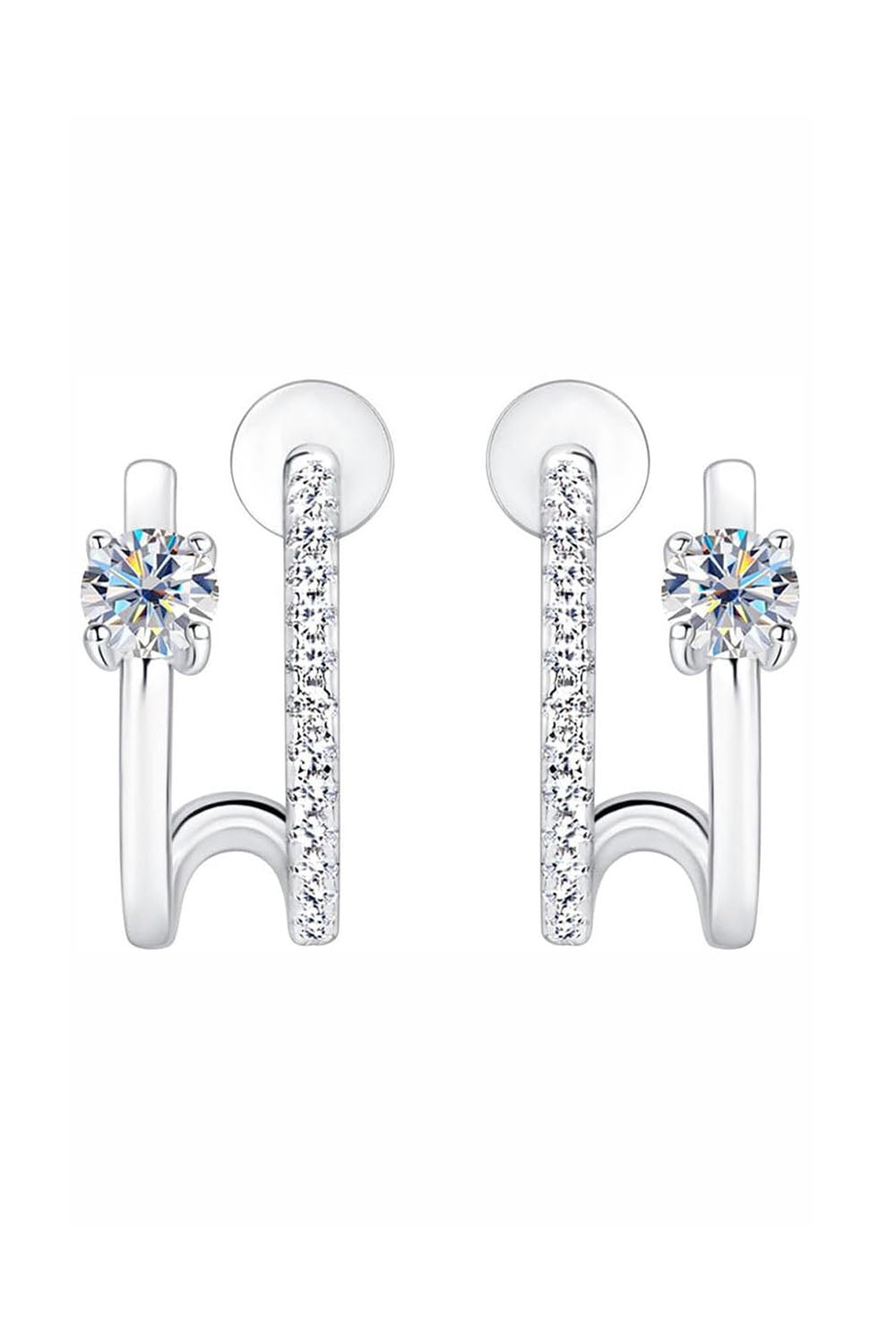 Moissanite Diamond Open Hoop Earrings