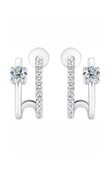 Moissanite Diamond Open Hoop Earrings